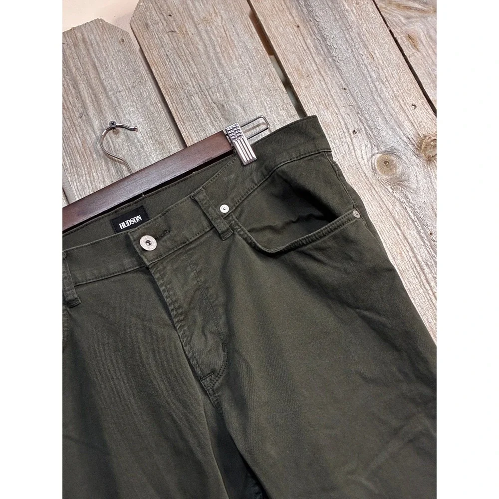 Hudson Blake Slim Straight Leg Pants Olive Green Mens 36 NM297ZZTP
